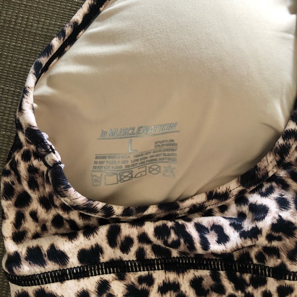 🔥 MuscleNation Push Up Sports Bra - Cheetah/Leopard Print - L (Fits M) - NWOT! - Picture 3 of 6